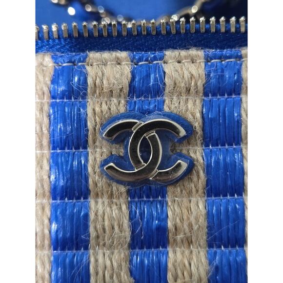 Chanel Raffia Mini Vanity Case Jute Blue & Beige (15019) - Picture 12 of 12